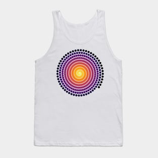 Single Spiral Inferno Galaxy | Dark Volcano Yellow Red Black Tank Top